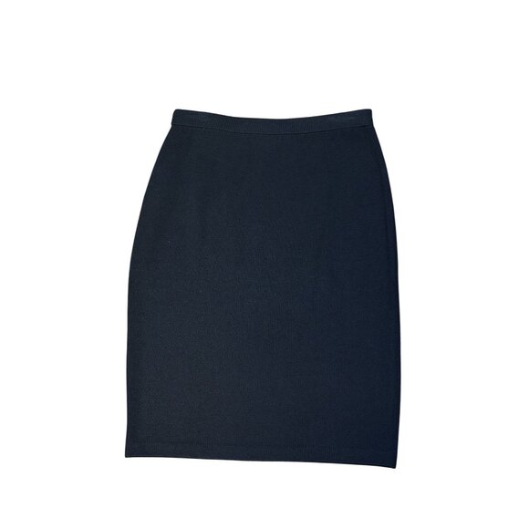 St John Basics Black Knit Pencil Skirt Size 8 - Picture 3 of 4